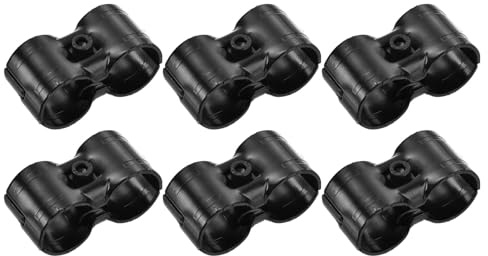 sourcing map 6 Sets Pipe Clamp Connector, 69 x 32mm End Rail Clamps Chain Link Fence Clamp Fit 1.1 (28mm) OD Pipe with Screw and Nuts, Black