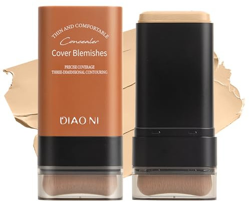 Bâton de fond de teint, correcteur de teint hydratant, avec pinceau, finition mate, longue durée, double tête, Primer Stick (01 crème, 20 g)