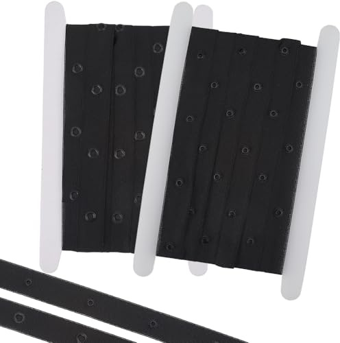 CABODYALS 4.57M Nero Poliestere Bottoni A Pressione Cinghie di Plastica Rotonda Oc ello Anello di Fissaggio Vintage Oc ello Retro Morbido Grosgrain Rifinitura Nastro di Ricambio per Cucito Realizzazio