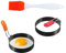 Spiegeleiform – 2er Set Spiegeleierformen aus Edelstahl, Antihaftbeschichtete Spiegeleierformen für die Pfanne mit Silikongriff, Ideal als Pancake Form, für Eier, Burger & Pfannkuchen