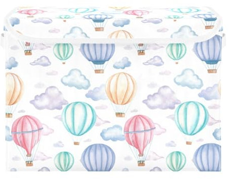 Sevdomey Contenitori per palloncini ad aria calda, con coperchi e maniglia per il trasporto, contenitori pieghevoli per casa, camera da letto, armadio, ufficio, asilo nido