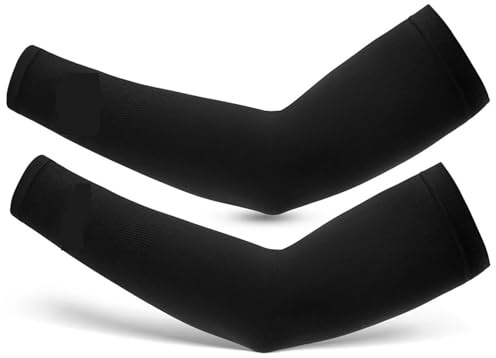 FJOADNVM Maniche Per Braccia Manicotti for bicicletta in seta ghiacciata, traspiranti, estivi, protezione for le braccia, protezione solare UV, sport, MTB, bici da strada(Black)