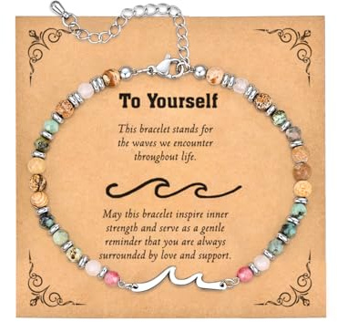 JUTOLOKA Wave Bracelet for Women, Friendship Bracelets, Friend Gifts, Sister Gift,Best Friend Birthday Gifts for Woman, Bestie Bracelets, Christmas Stocking Stuffers for Women (Yourself)