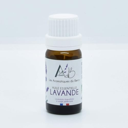 Les Aromatiques du Berry Huile Essentielle de Lavande Vraie Bio, 100% Pure, Agriculture Biologique, Apaisante et Relaxante, Qualité Alimentaire, 10ml