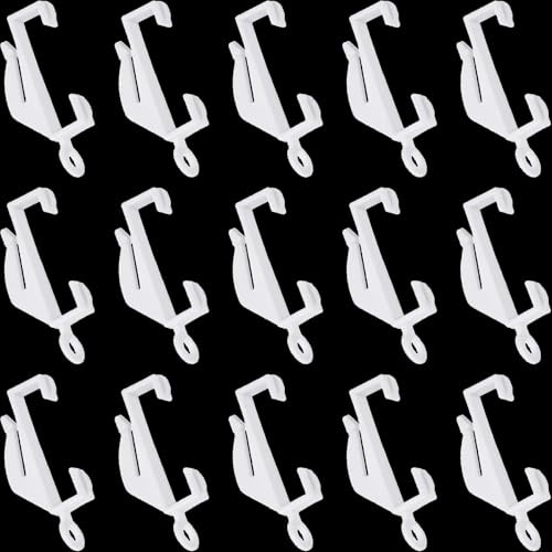 100 PCS Curtain Rail Gliders, White Plastic Curtain Hooks for Track, Sliding Curtain Hook Gliders for Window, Door, Shower Rail, Smooth Silent Track Runners