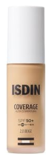 ISDIN Fotoprotector Coverage SPF 50+ 2.0 Beige Base de Maquillaje con Muy Alta Protección, 30 g