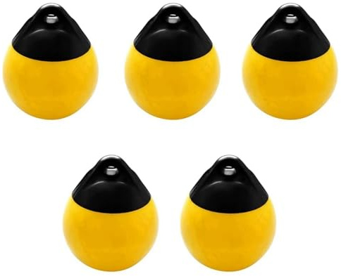 NJIEzhao Barca Parabordo Palla Parabordo for Barche Resistente, Rotondo, con Boa di Ancoraggio, Protezione Gonfiabile, ormeggio Marina, Giallo