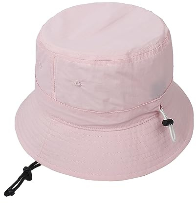 Generisch Anglerhut Bedrucken Sonnenhut Frühling Einfarbig Strand Sonnencreme Becken Hut Hut Cap Mit Ringen (Pink, One Size)