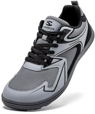 HOBIBEAR Barefoot Shoes for Women Men Walking Wide Toe Sneaker Unisex Zero Drop Causal Non Slip Footwear Trainers Shoes(Dark Grey,UK 13)