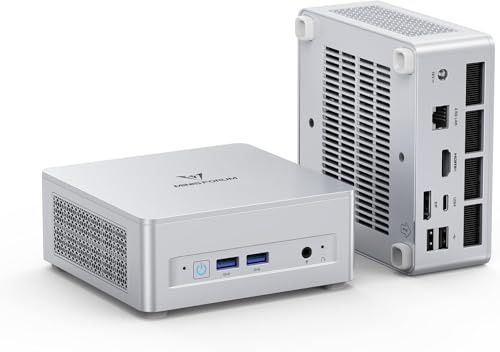 MINIS FORUM Mini PC UM870 Slim, AMD Ryzen 7 8745H CPU 8C/16T bis zu 4,9 GHz/AMD Radeon 780M, 32GB DDR5 bis zu 96GB/1TB PCIe4.0 SSD, HDMI/USB4/DP, 2.5G RJ45, WiFi6e, BT5.3,USB3.2, USB2.0