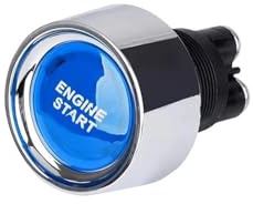 Start Engine Interruttore Interruttore di accensione e avviamento del motore 12V 50A 3 pin SPST Pulsante di avviamento momentaneo senza chiave Interruttori ON OFF Adatto per(Blue)