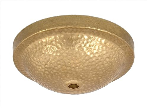 B&P Lamp® Hammered Arts & Crafts Design Ceiling Light Canopy Plate, No Hardware, Unfinished Brass