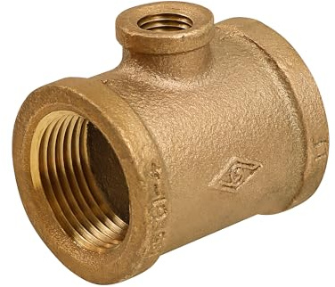 CSSU0340 3/4'' x 1/4''-Inch Reducing Tee Two Size with Female Threaded Connections Ends, Brass Construction, Higher Corrosion Resistance Economical & Easy to Install, 14