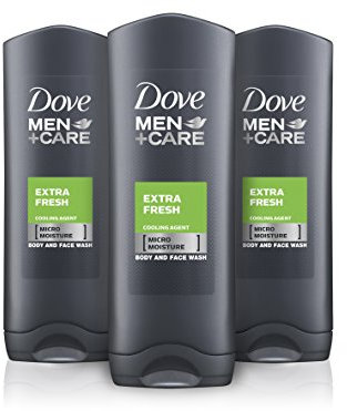 Dove For Men - Extra Fresh Gesichts- und Körpergel, 3er Pack (3 x 250 ml9)