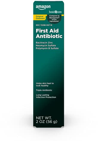 Amazon Basic Care First Aid Triple Antibiotic Ointment, Treats Minor Cuts, Scrapes and Burns, 2 Ounces