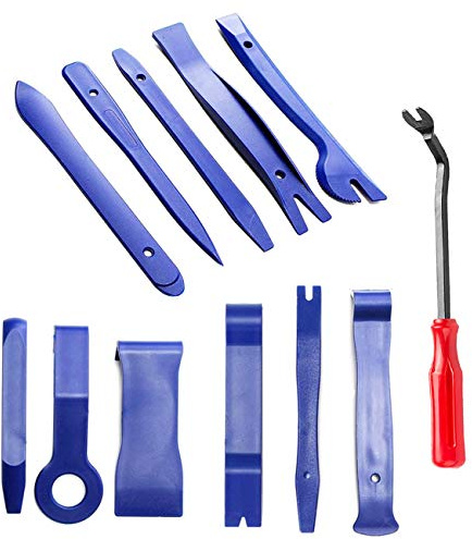 KITBEST Outil de Suppression de Garnitures, 12 pièces kit de Suppression de Garnitures de Voiture, kit de Suppression de Garnitures de Panneau Audio de Porte de Voiture en Plastique