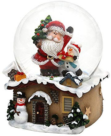 Dekohelden24 Snow globe with Santa Claus, dimensions (L x W x H): 7 x 7 x 9 cm, ball diameter 6.5 cm.