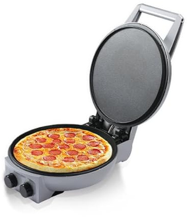 HeHoGoGo Electric Pizza Maker Countertop Pizza Cooker for Home Non-Stick Calzone Cooker Adjustable Temperature Control 1500W
