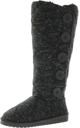MUK LUKS Malena, Stivali Donna, Lattice Nero, 37 EU