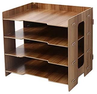 TOMYEUS Stehsammler Multi-Layer-Holz-Montage-Ordner-Speicher-Büro-Lieferungen Schreibwaren-Tisch-Sonnenbräuche-Schubladenkabinett-Lagerschrank Zeitschriftensammler (Size : A)