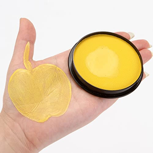 KARLOR Gesichtsfarbe 30g Gelb Aqua Make-up Schminke Facepainting Body Paint, wasserbasis professionell Schminkfarbe Erwachsene Makeup Halloween Karneval Fasching Cosplay(Gelb)