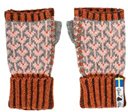 ÖJBRO VANTFABRIK – Pulswärmer/Armstulpen Damen, fingerlose, aus 100% Merinowolle, warm & weich, gestrickt, in verschiedenen Mustern, folkloristisches nordisches Design
