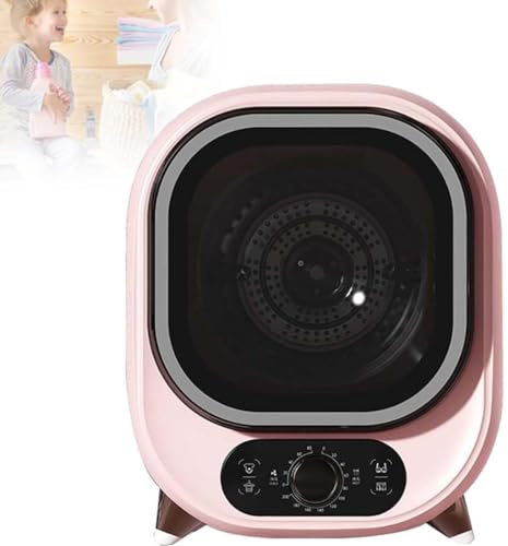 Asciugatrice Piccola, Portatile,5Kg,Asciugatrice Ventilata, Perfetta per L'uso Su Bancone O Con Montaggio a Parete Con Doppia Sonda Di Controllo Della Temperatura,Mini Centrifuga,Pink