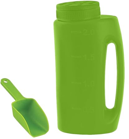 CENMOO Dünger-Salzstreuer, 2 l Düngerstreuer, Handstreuer, Handstreuer mit anpassungsfähigem Design, Auffahrt, Salzstreuer für Garten, Rasen, Hühner, Fütterung, Gehweg