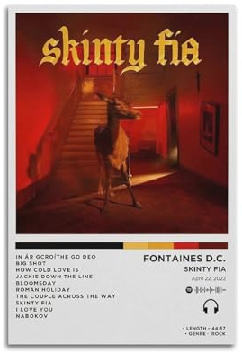 szzmyo Fontaines D.C. Poster de l'album Skinty Fia - Impression sur toile moderne et esthétique - Pour chambre à coucher, salon - 30 x 45 cm - Sans cadre