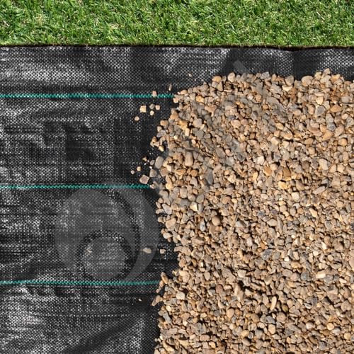 Dihl 3M x 10M Landscape Garden Weed Control Membrane Ground Fabric, 100gsm Heavy Duty, Black, 322 Square Feet Coverage, UV Stabilised