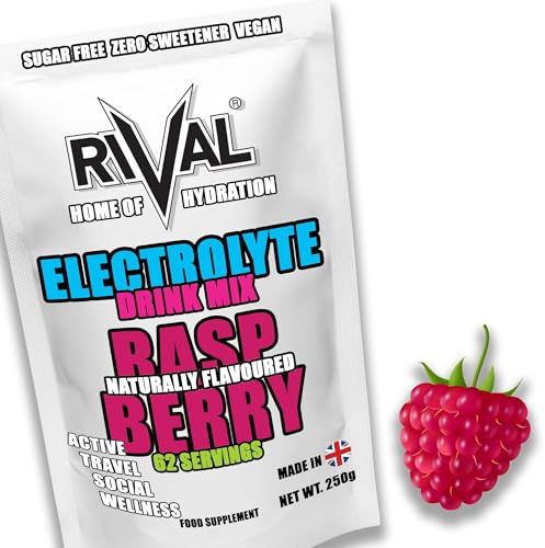 Rival Electrolyte Powder 250g – Rapid Hydration | Sugar Free | 62 Servings | Raspberry