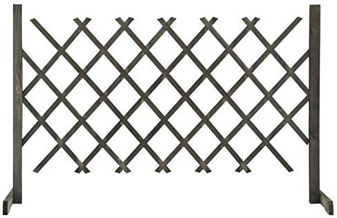 Iiaky Clôture en Treillis de Jardin Gris 120x90 cm Bois de Sapin,Barriere Jardin Exterieur,Barriere Jardin,Portillon Grillage