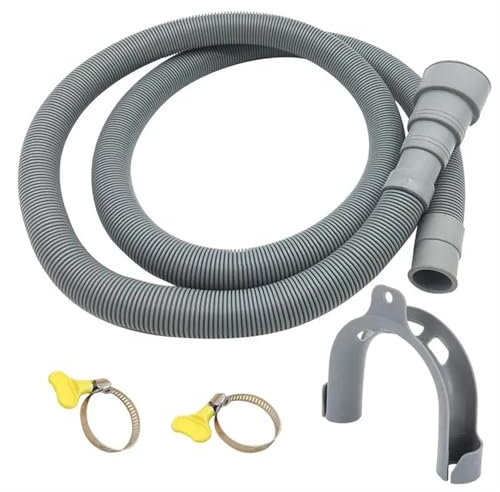 Drain Pipe Washing Machine 1.5/2/3/4M PVC Washing Machine Dishwasher Drain Waste Hose Extension Pipe with Bracket Set Wash Machine Ablaufschlauch Universal Replacement Drain Hose(4.0m)