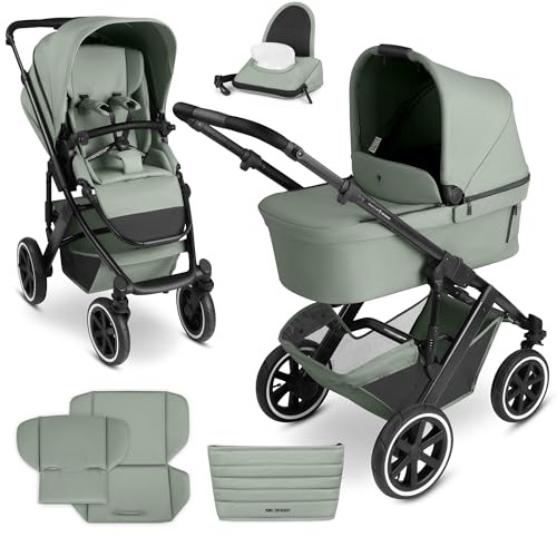 ABC Design Kinderwagen Salsa 5 Air Pine - 2in1 Kombi-Kinderwagen ab Geburt mit Luftreifen, Federung & großer Babywanne