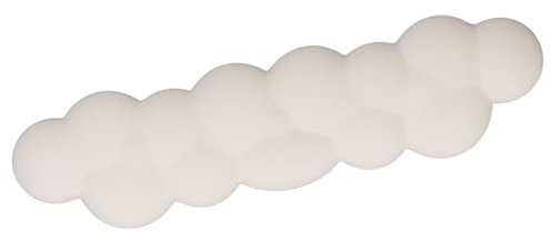 Ergonomische Cloud-Tastatur-Handballenauflage mit rutschfester Unterseite und weichem PU-Leder für komfortables Spielen und Tippen (Milk White)