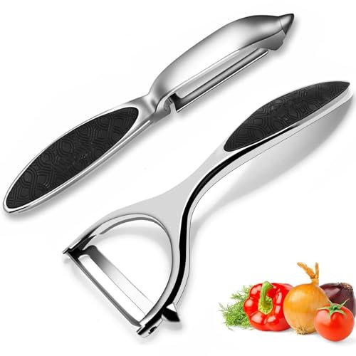 2 pcs Potato Peelers Vegetable Peeler - Premium Stainless Steel Y-Shaped Rotatable Multifunctional Apple Peeler, Good Grip & Durable Peeling Tool for Kitchen, Vegetables, Fruits