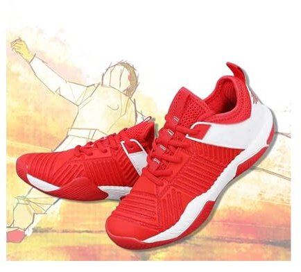 RJPzidK Zapato de Cancha Interior para Hombres y Mujeres Botas de Entrenamiento de Competición de Esgrima Zapato de Lucha Deportivo de Competición Zapato Competitivo Resistente Al Desgaste(Red,39#)