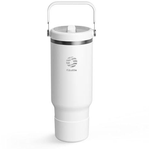 Fjbottle 40 oz Tumbler with Straw and Lid Double Wall Vacuum Insulated Stainless Steel Water Bottle Travel Mug with Handle Coffee Mug for Hot Iced Drink