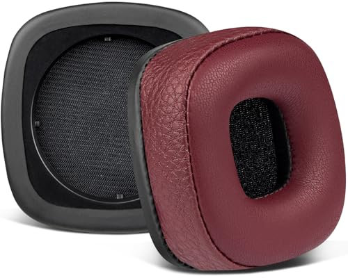 SOULWIT Replacement Ear Pads Cushions for Marshall Major I/II/III/IV/V ANC Bluetooth Wireless/Wired Headphones, for Major 1/2/3/4/5 Headset, Earpads with Softer Protein Leather - Burgundy