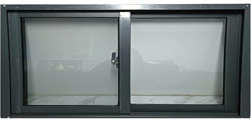 50 46 42 40 38 36 32 30 28 24 20 Zoll Großes Vertikales Schiebefenster, Horizontaler Schiebefensterersatz Für Zuhause, Schuppen, Keller Und Hühnerställe, Schwarz (B X H 24 X 20 Zoll 60 X
