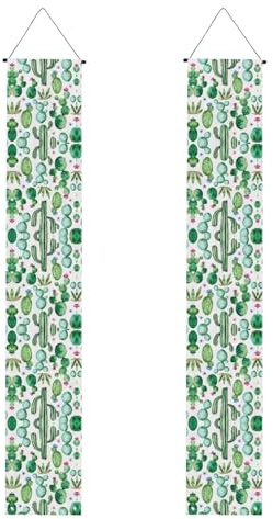 Kaktus Blume Druck Graduation Veranda Banner - Party Dekorationen Hängender Hintergrund für Tür, Haus, Innen & Außen