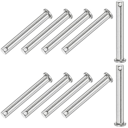 M METERXITY 10er-Pack Einloch Gabelstifte M8 x 75mm 304 Edelstahl Flachkopf Gabelstifte Für Mechanische Verbindungen Fixierte Teile Schiffstakelage Verbindungsscharnierstift Wiederverwendbar