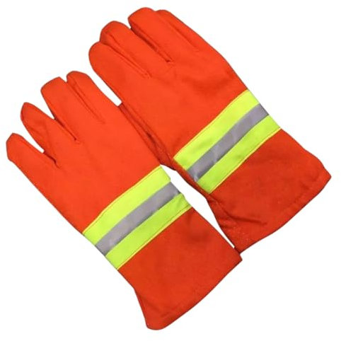 Tofficu 1 Paar Flammhemmende Hitzebeständige Handschuhe Mechaniker Hitze Handschuhe Thermal- Feuerwehrmann Arbeiten Im Freien Schwarz Sicherheitshandschuhe Schützend Baumwollgarn