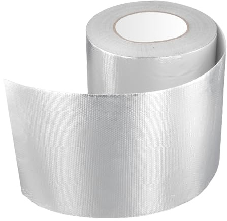 MUNGHOK 50m x 100mm Aluminium Klebeband Silber 0,15 mm dick | Alu Klebeband Wasserfest, Auspuff Dichtband zum Versiegeln, Reparieren und Isolieren