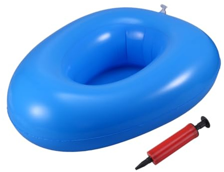 Padella Gonfiabile Blu per Anziani Allettati, Wc Portatile in PVC con Pompa | Lavabile e Facile da Pulire, Superficie Liscia senza Odore, Alta Resistenza, per Casa e Ospedale