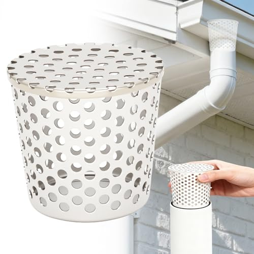 Rejilla Desague Ducha Jardin, Canalones Y Bajantes Inoxidable (60-75mm) | Tapa Desague Terraza, Canalones Pvc Para Lluvia Tejado, Sumidero Terraza, Protector de Canalon de Acero Inoxidable