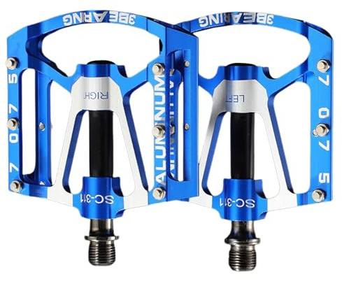 Rdxanc Rutschfeste Rennradpedale aus Aluminiumlegierung, Mountainbike-Pedale, 3 Kugellager, breite, flache Fahrradpedale