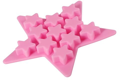 KIMISS Stern-Eiswürfelform-Set – Silikon-Eisform für Partys, Bars und Selbstgemachte Leckereien – Fünf Sternförmige, Lustige Eiswürfel (Rosa)