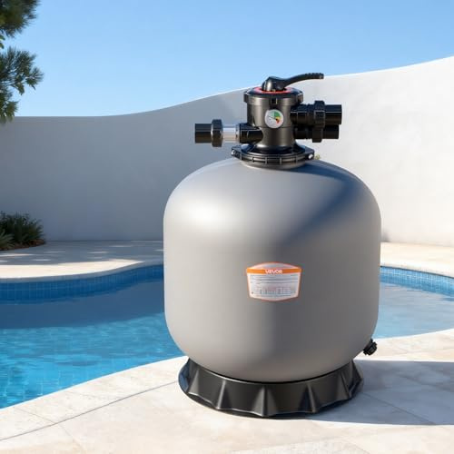 VEVOR Filtro de Arena de 609,6 mm y 246,1 LPM, para Piscinas Elevadas Enterradas, PE, con Válvula Multipuerto de 7 Vías, Retrolavado, Enjuague, Recirculación, Desagüe, Invierno y Modos Cerrados