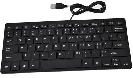 Dioche Adesso Sli78 Keys Ultra Thin Mini USB Kabelanslutet Tangentbord - Slitstarkt ABS-material, Stabil överföring, Elegant Design, Kompatibel med Stationär och Bärbar Dator, Svart (Svart)